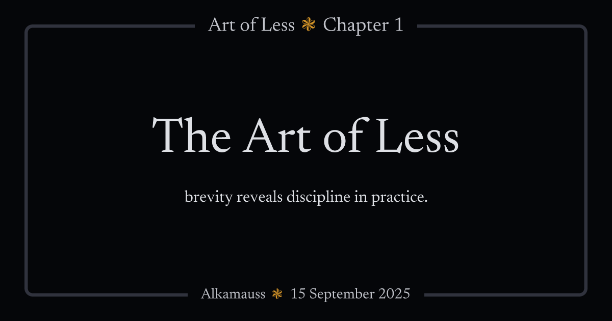 the art of less card image