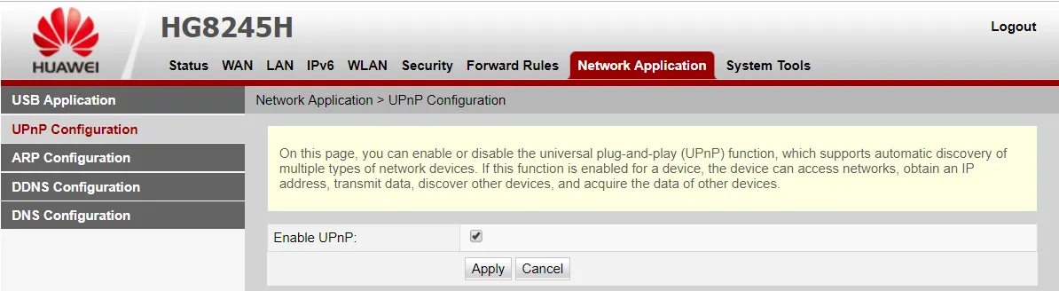Huawei UPnP
